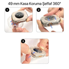 Apple Watch Uyumlu Şeffaf Full Kasa Koruyucu Silikon